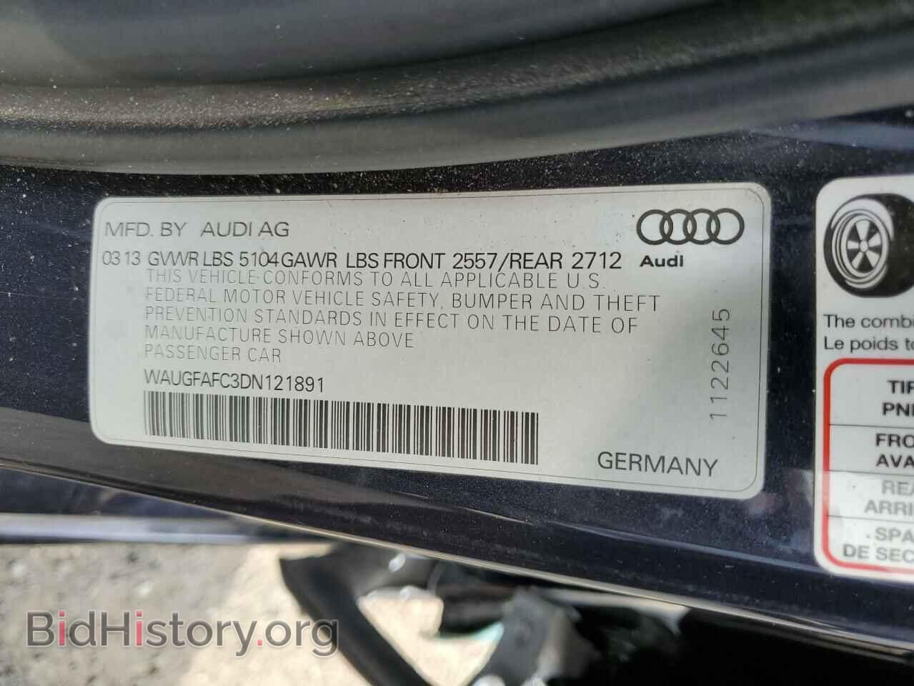 2013 AUDI A6 - VIN: WAUGFAFC3DN121891 - Фото 12
