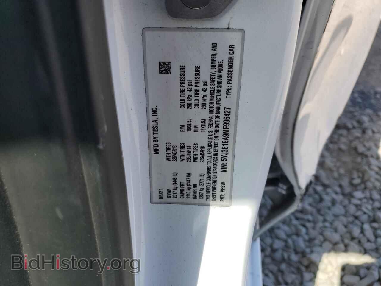 2021 TESLA MODEL 3 - VIN: 5YJ3E1EA9MF996427 - Photo 12