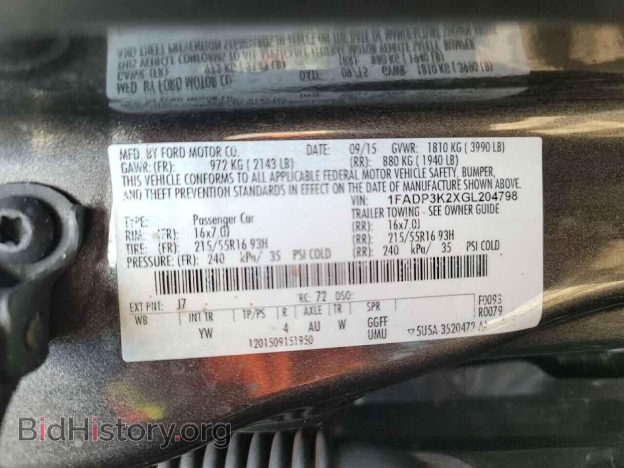 2016 FORD FOCUS - VIN: 1FADP3K2XGL204798 - Фото 10