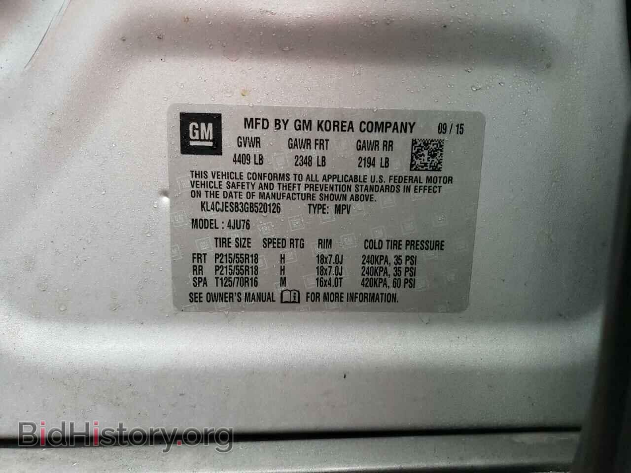 2016 BUICK ENCORE - VIN: KL4CJESB3GB520126 - Фото 13