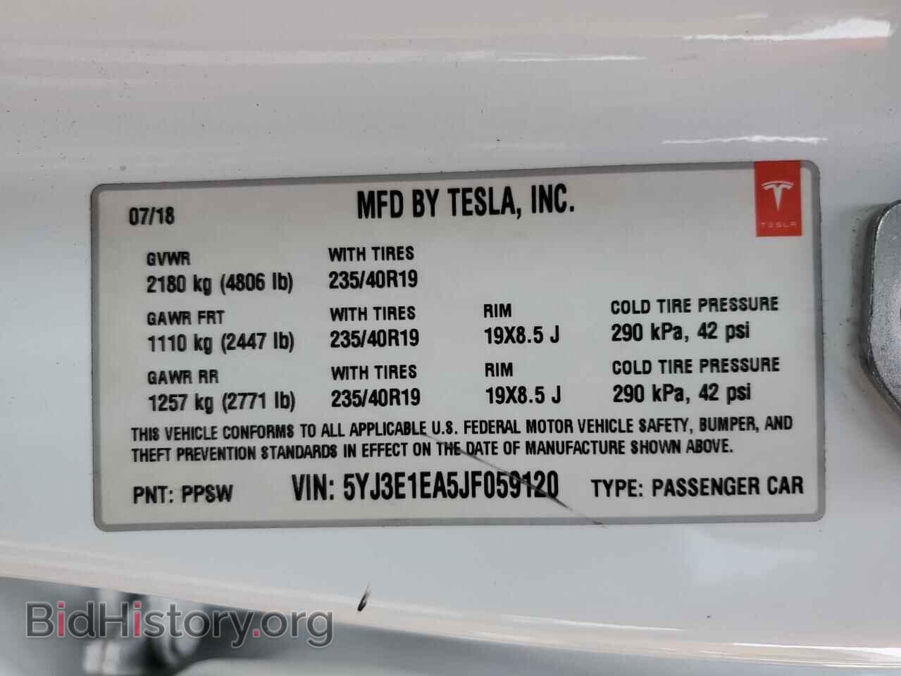 2018 TESLA MODEL 3 - VIN: 5YJ3E1EA5JF059120 - Photo 12