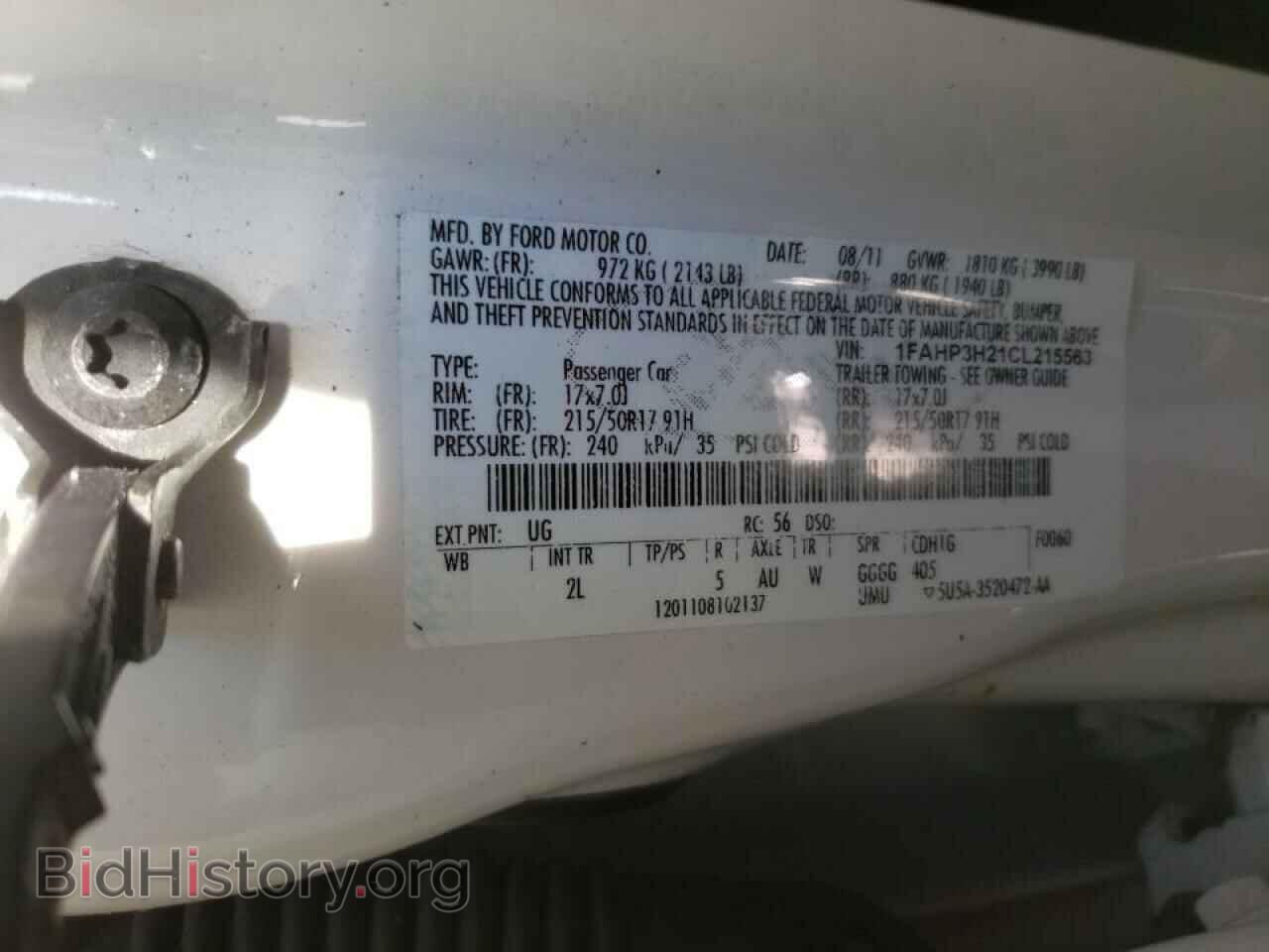 2012 FORD FOCUS - VIN: 1FAHP3H21CL215563 - Фото 10
