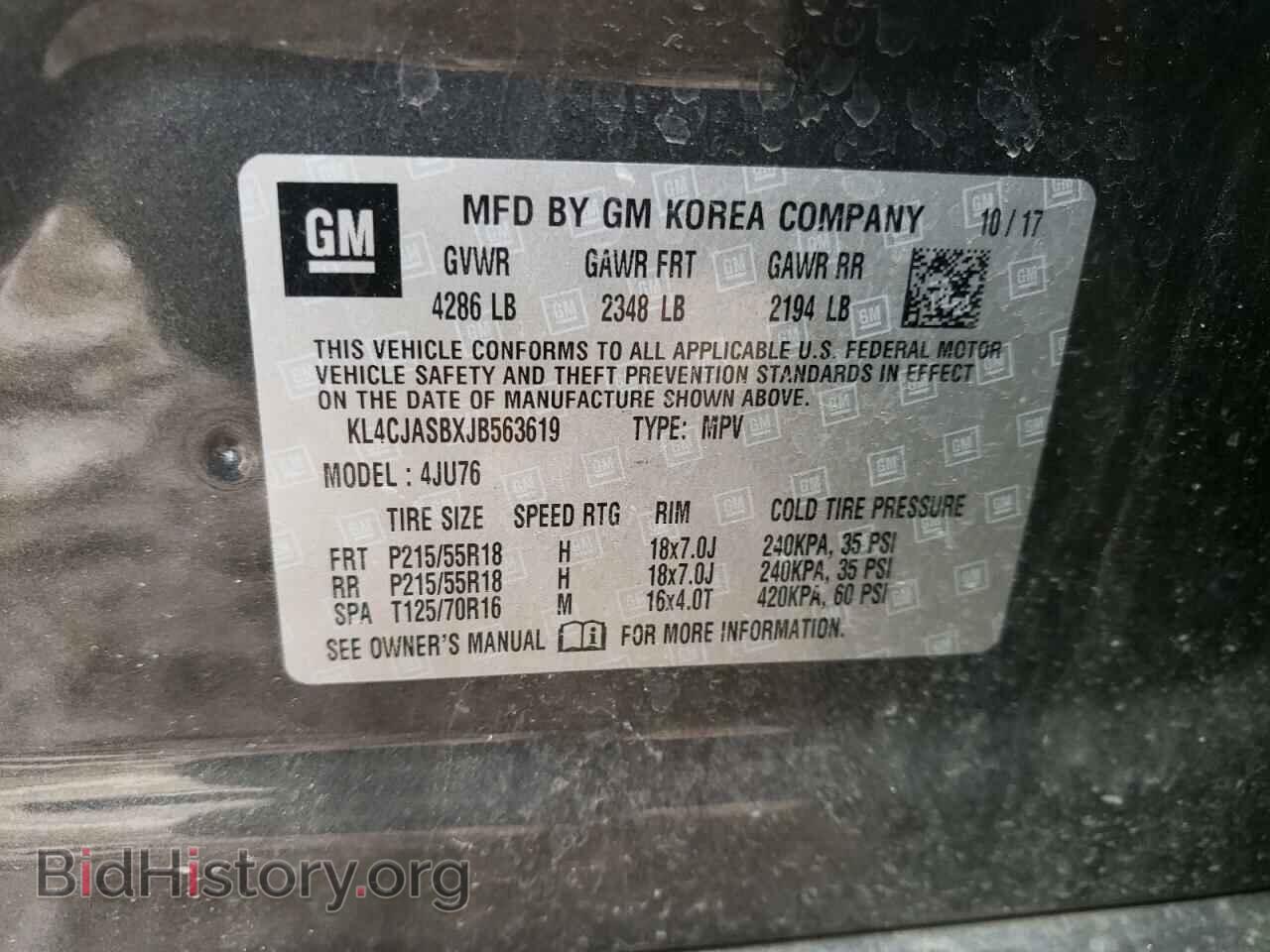 2018 BUICK ENCORE - VIN: KL4CJASBXJB563619 - Фото 10