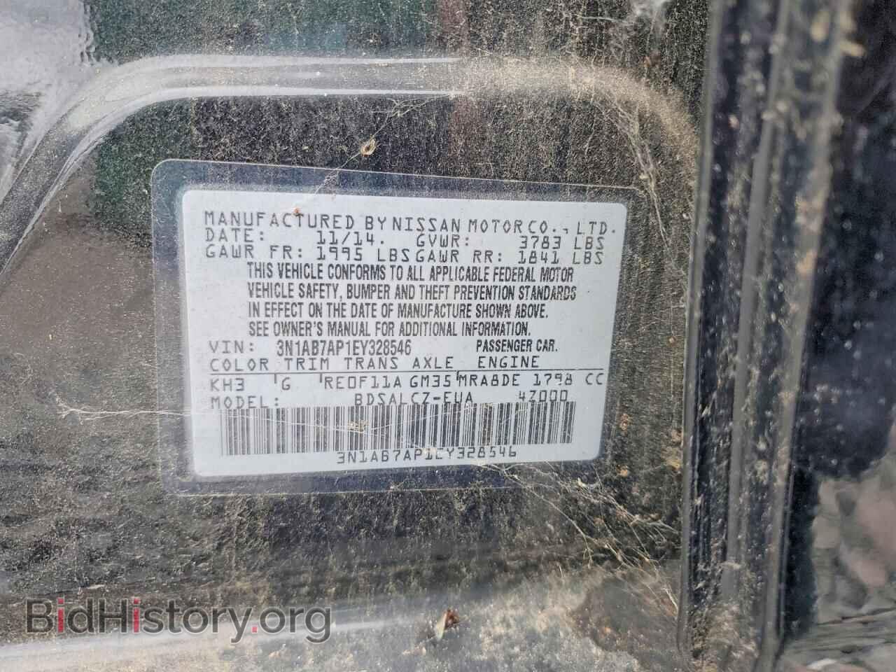 2014 NISSAN SENTRA - VIN: 3N1AB7AP1EY328546 - Фото 12