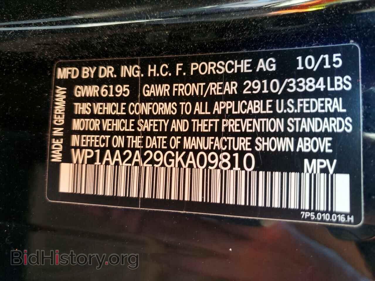 2016 PORSCHE CAYENNE - VIN: WP1AA2A29GKA09810 - Фото 13