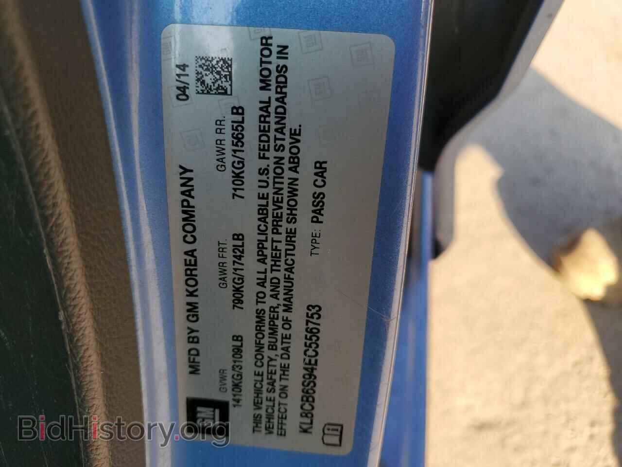 2014 CHEVROLET SPARK - VIN: KL8CB6S94EC556753 - Фото 12
