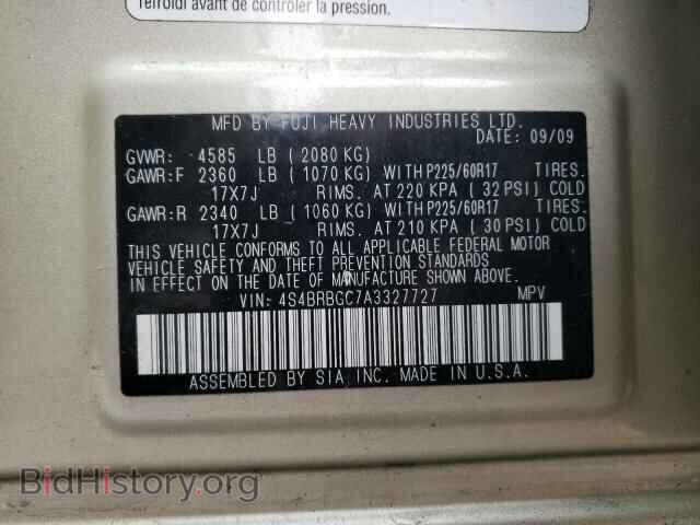 2010 SUBARU OUTBACK - VIN: 4S4BRBGC7A3327727 - Фото 10