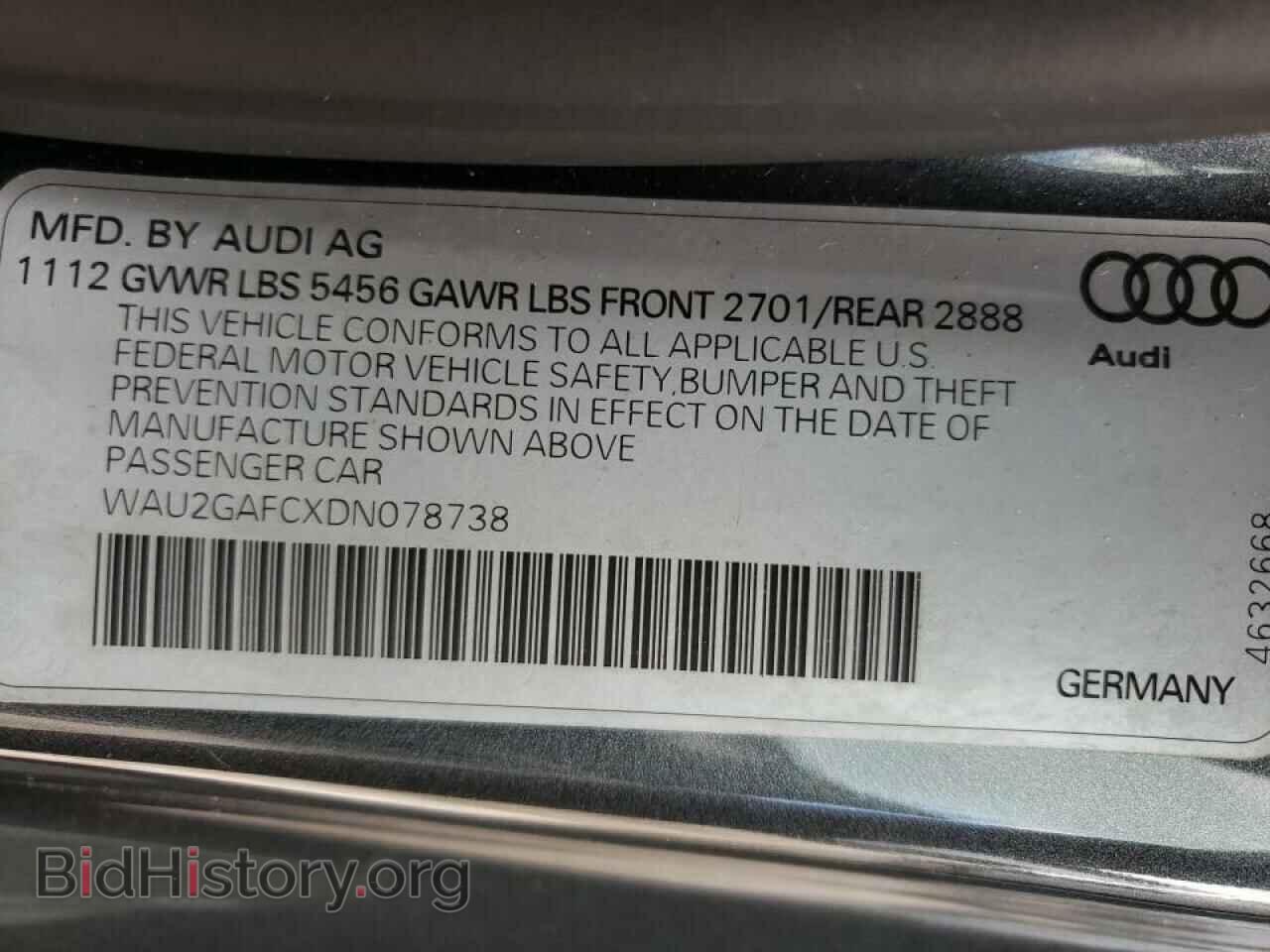 2013 AUDI A7 - VIN: WAU2GAFCXDN078738 - Фото 10