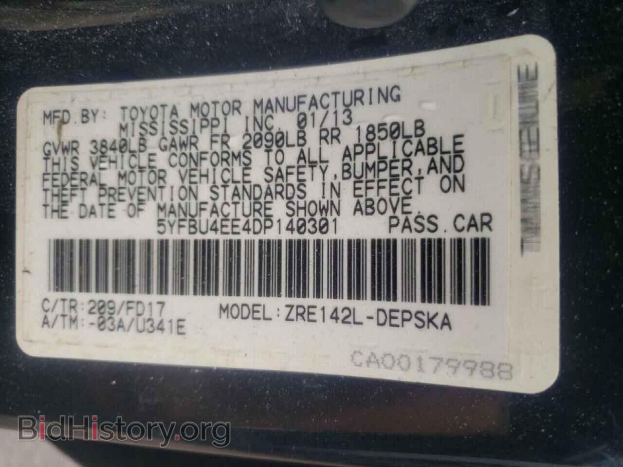 2013 TOYOTA COROLLA - VIN: 5YFBU4EE4DP140301 - Photo 10
