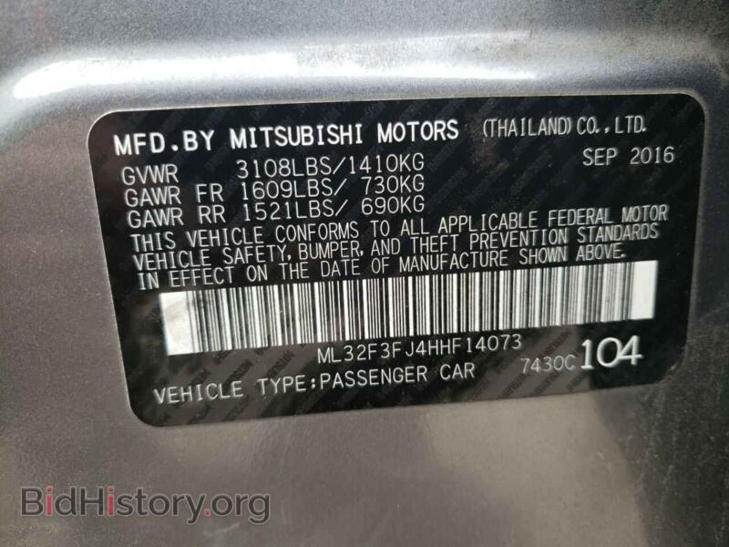 2017 Mitsubishi MIRAGE (VIN ML32F3FJ4HHF14073) — фото 10 из 10