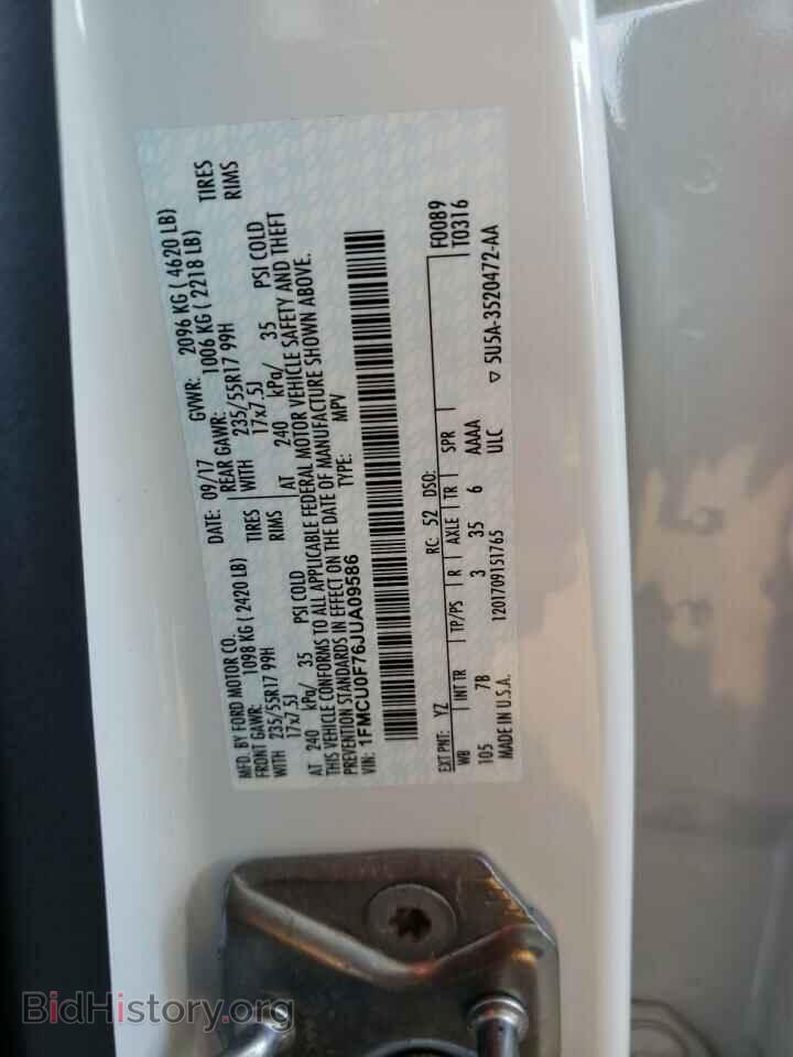 2018 FORD ESCAPE - VIN: 1FMCU0F76JUA09586 - Photo 13