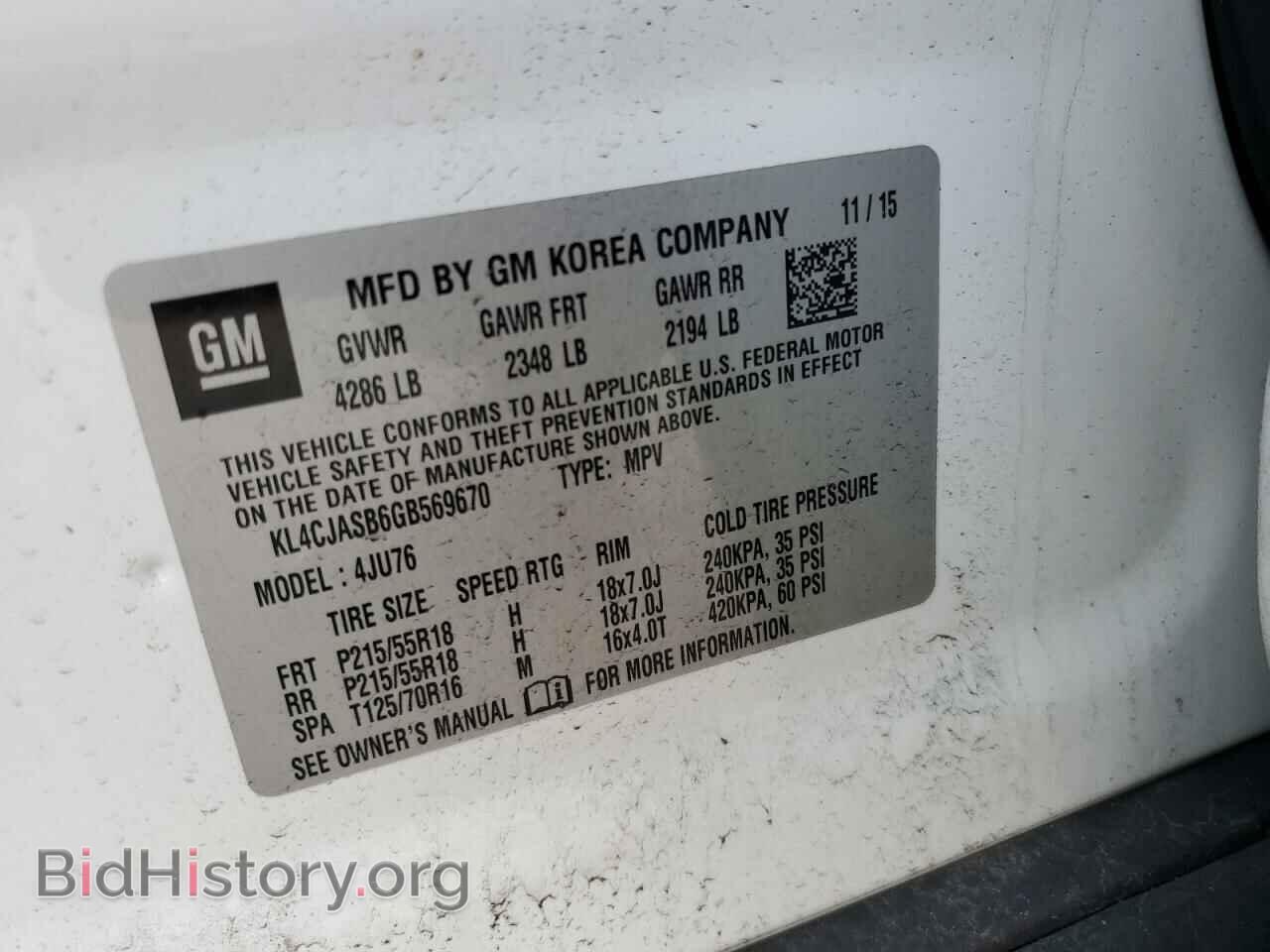 2016 BUICK ENCORE - VIN: KL4CJASB6GB569670 - Фото 13