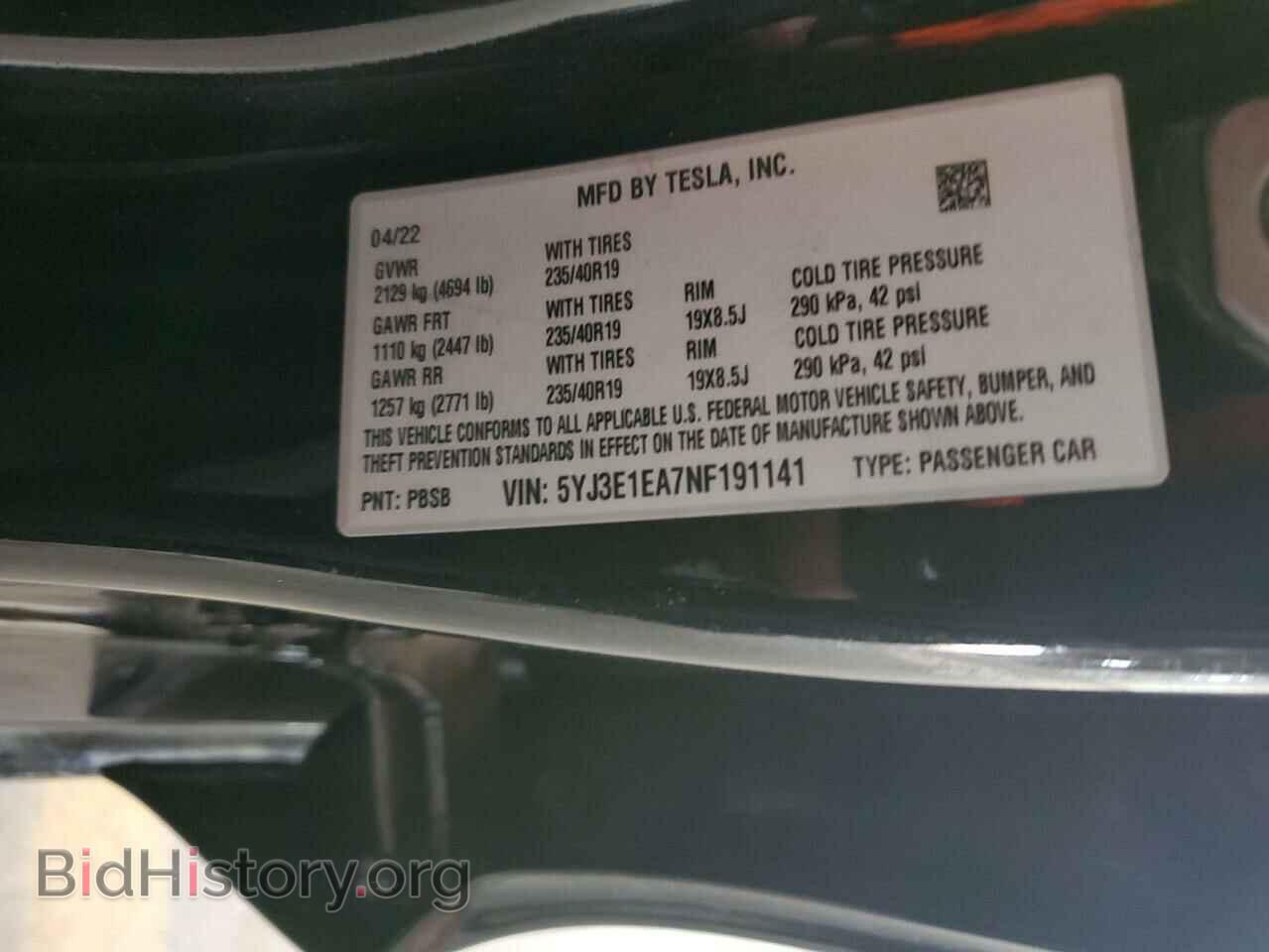 2022 TESLA MODEL 3 - VIN: 5YJ3E1EA7NF191141 - Photo 12