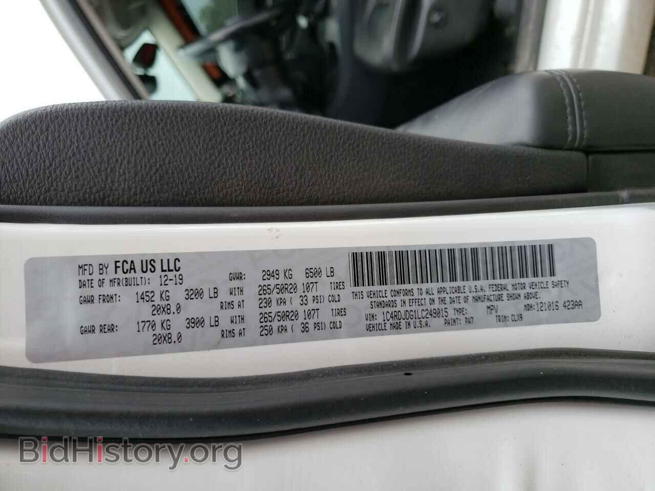 2020 DODGE DURANGO - VIN: 1C4RDJDG1LC249015 - Photo 13