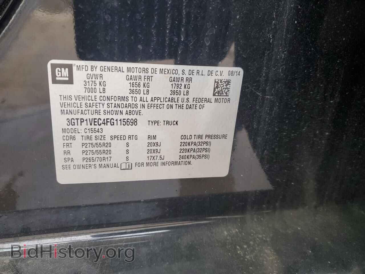 2015 GMC SIERRA - VIN: 3GTP1VEC4FG115698 - Photo 12