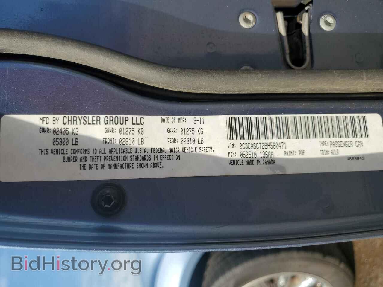 2011 CHRYSLER 300 - VIN: 2C3CA6CT2BH580471 - Фото 13