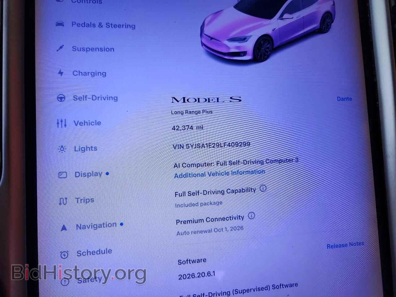 2020 TESLA MODEL S - VIN: 5YJSA1E29LF409299 - Photo 9