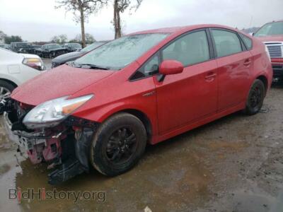 2011 Toyota PRIUS, red — VIN JTDKN3DU7B0321870, Copart