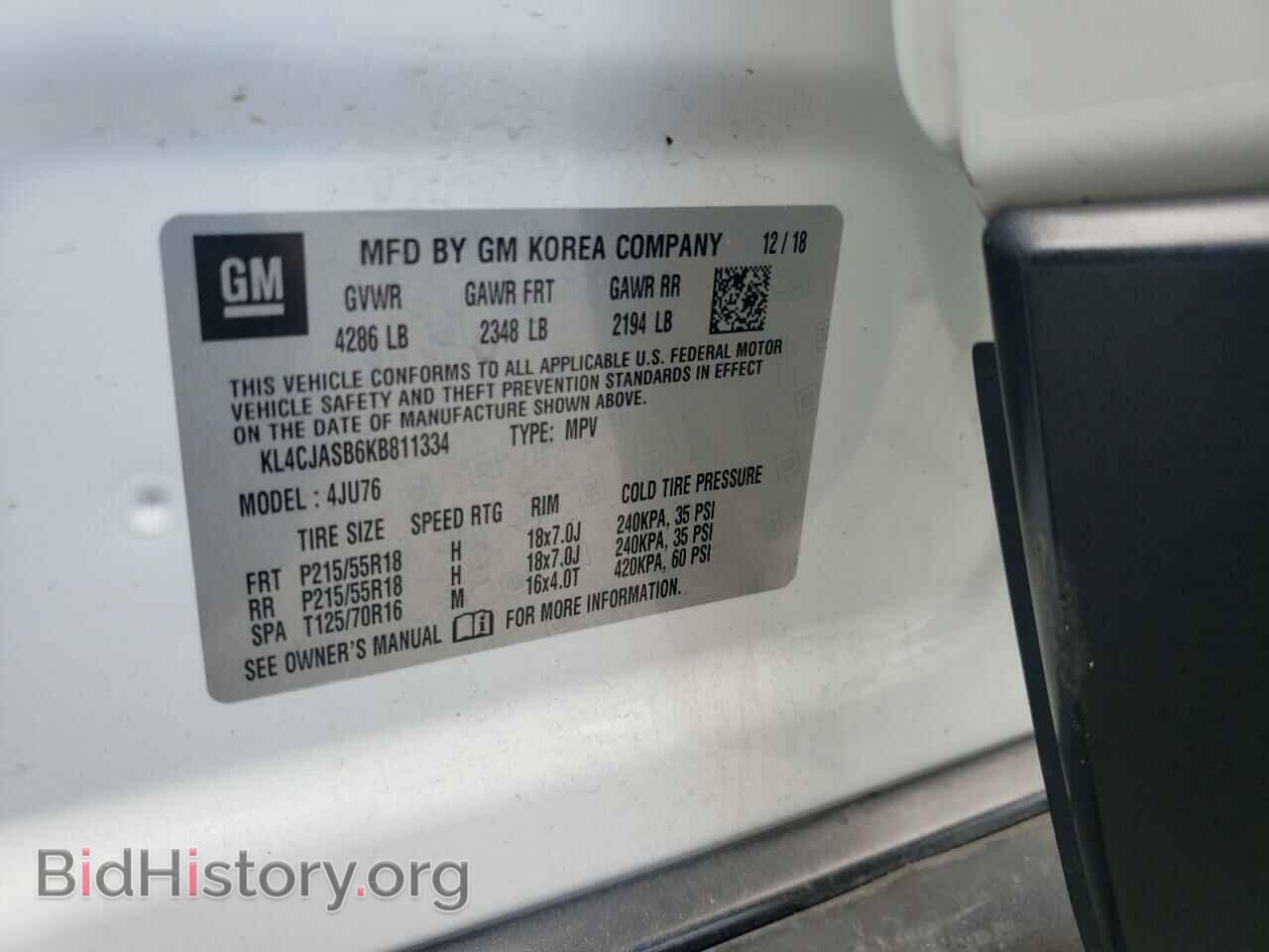 2019 BUICK ENCORE - VIN: KL4CJASB6KB811334 - Фото 13