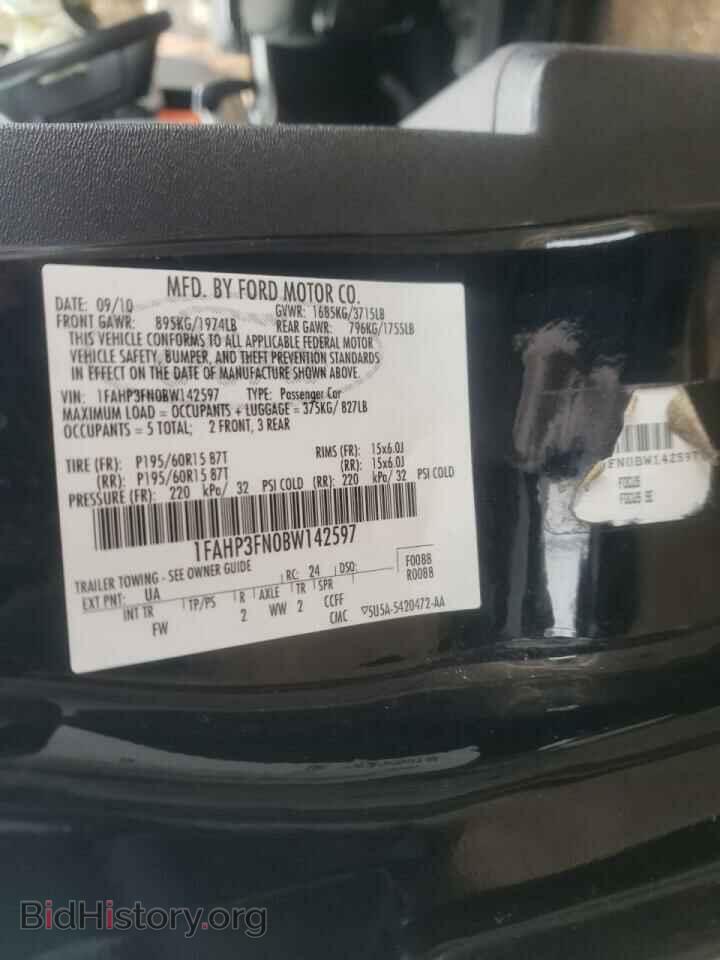 2011 FORD FOCUS - VIN: 1FAHP3FN0BW142597 - Фото 10