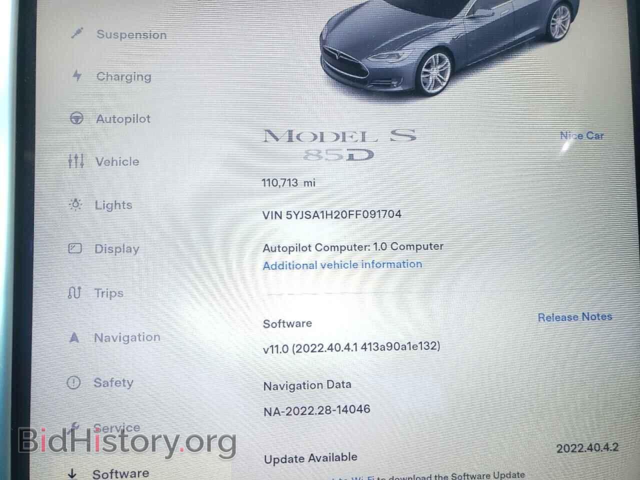 2015 TESLA MODEL S - VIN: 5YJSA1H20FF091704 - Фото 9