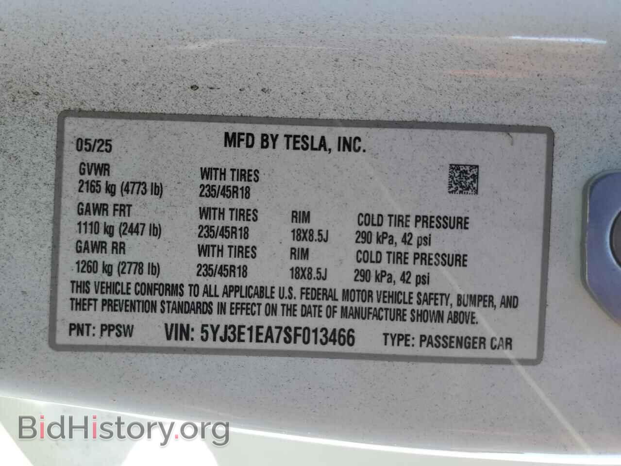 2025 TESLA MODEL 3 - VIN: 5YJ3E1EA7SF013466 - Photo 13