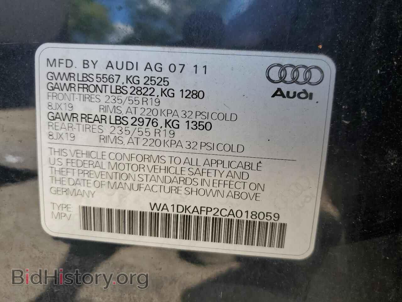 2012 AUDI Q5 - VIN: WA1DKAFP2CA018059 - Photo 13