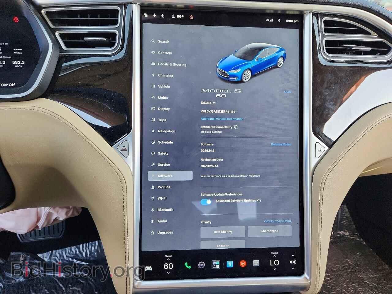 2014 TESLA MODEL S - VIN: 5YJSA1S13EFP41186 - Фото 9