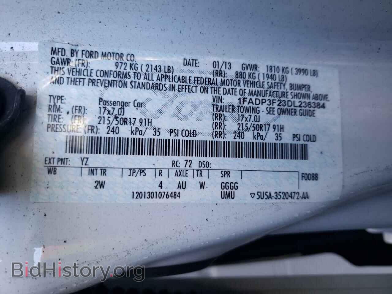2013 FORD FOCUS - VIN: 1FADP3F23DL236384 - Фото 10