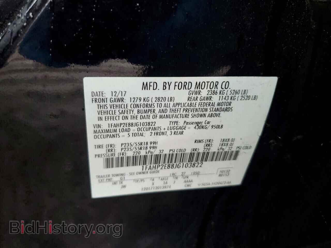 2018 FORD TAURUS - VIN: 1FAHP2E88JG103822 - Photo 12