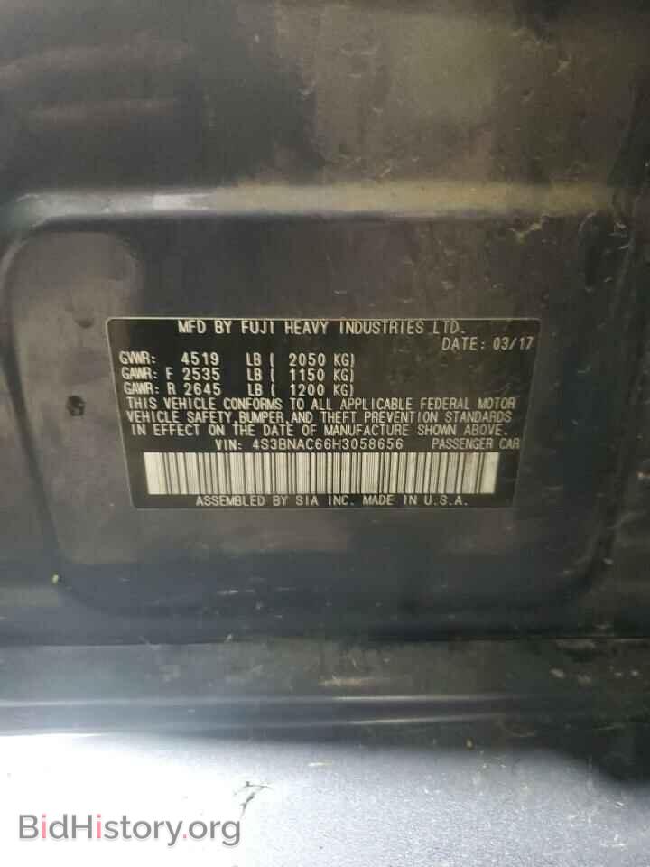 2017 SUBARU LEGACY - VIN: 4S3BNAC66H3058656 - Фото 12