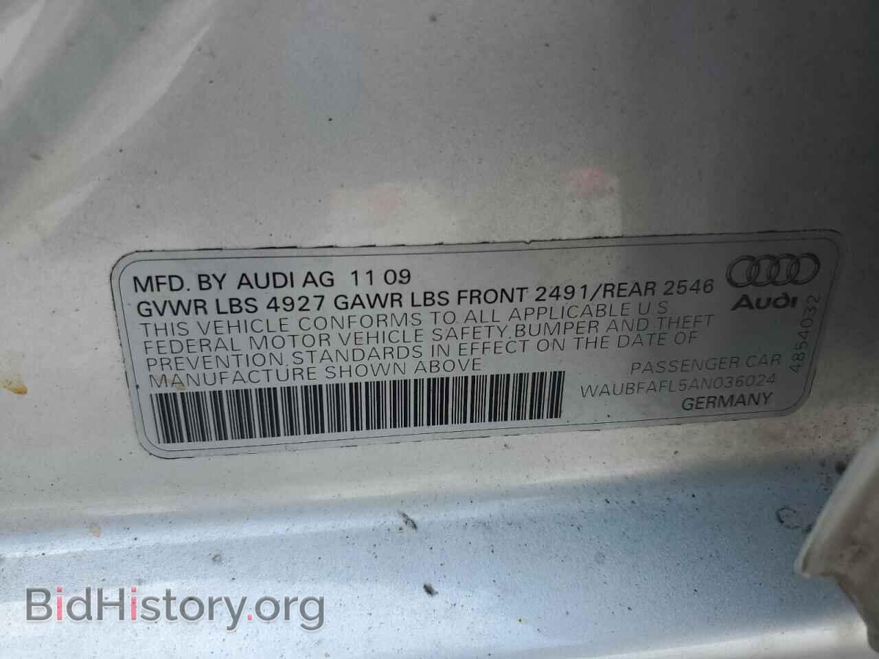 2010 AUDI A4 - VIN: WAUBFAFL5AN036024 - Фото 12