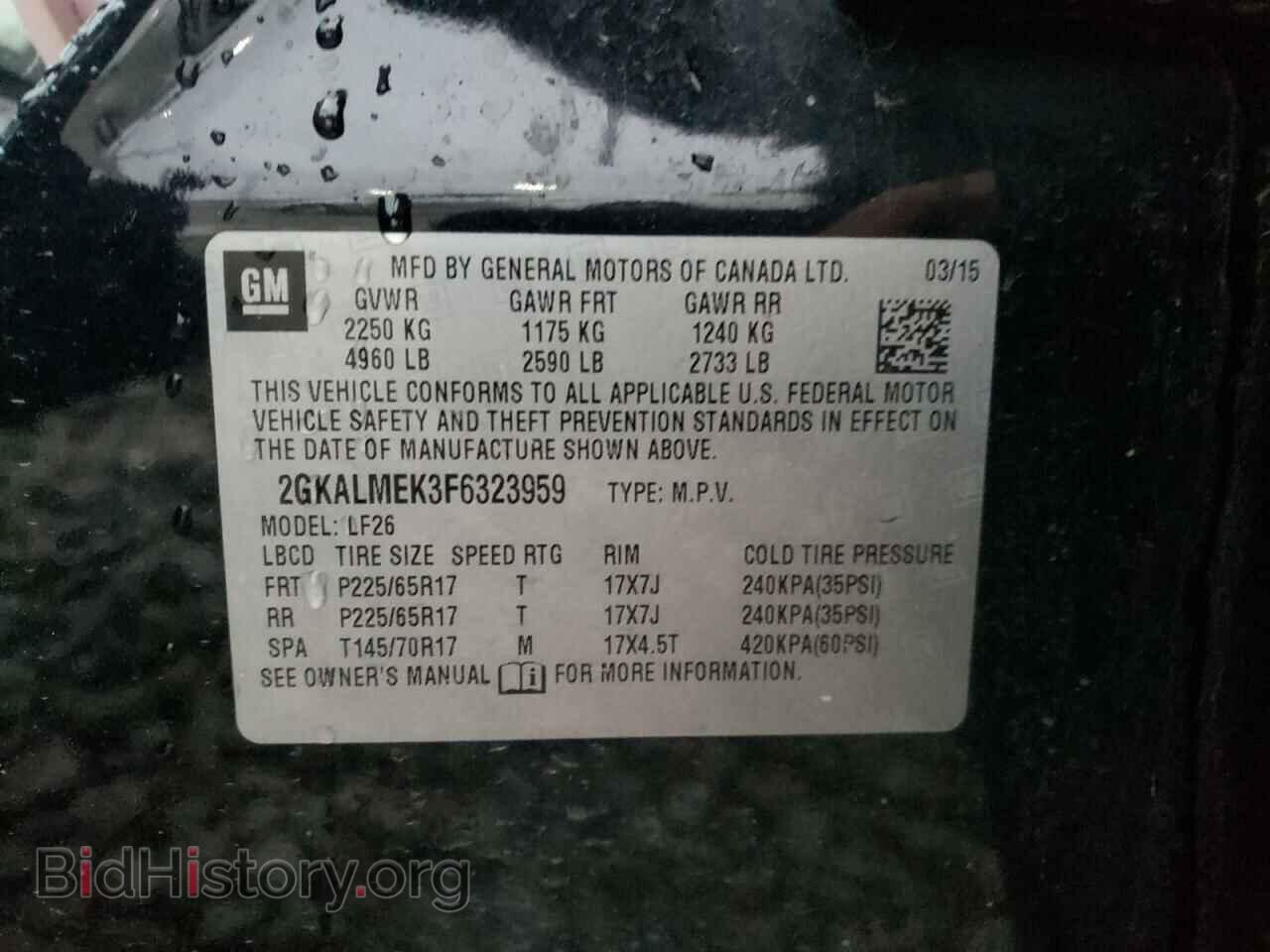 2015 GMC TERRAIN - VIN: 2GKALMEK3F6323959 - Photo 10