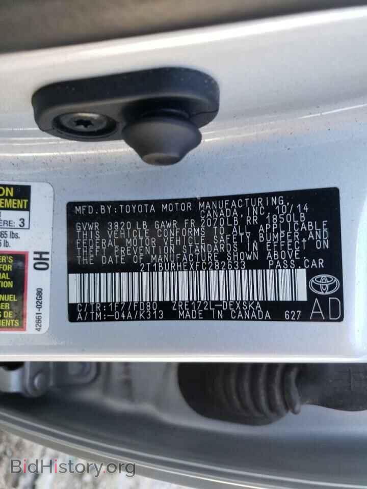 2015 TOYOTA COROLLA - VIN: 2T1BURHEXFC282633 - Фото 10