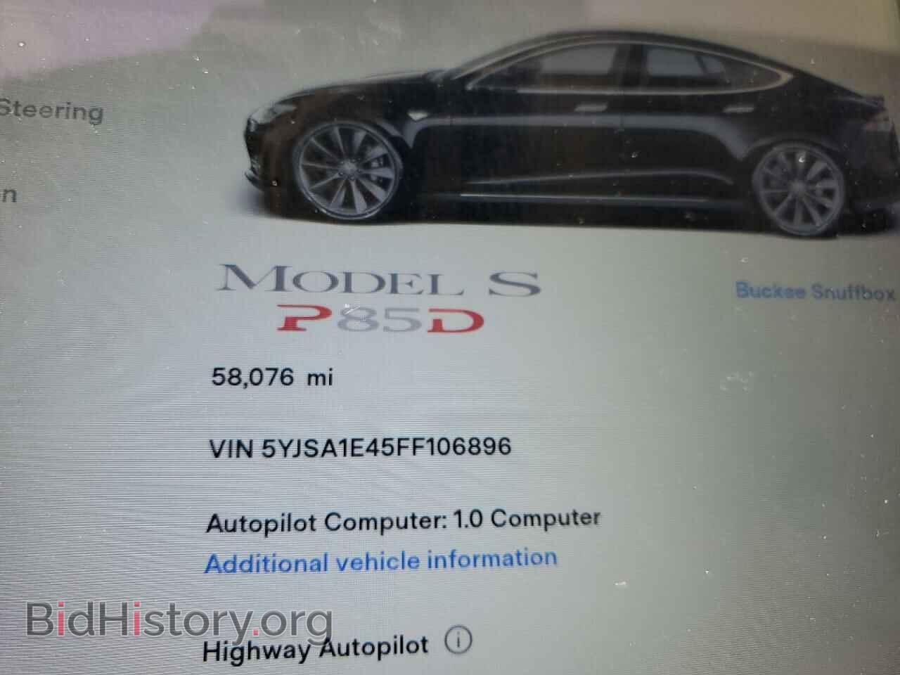 2015 TESLA MODEL S - VIN: 5YJSA1E45FF106896 - Фото 9