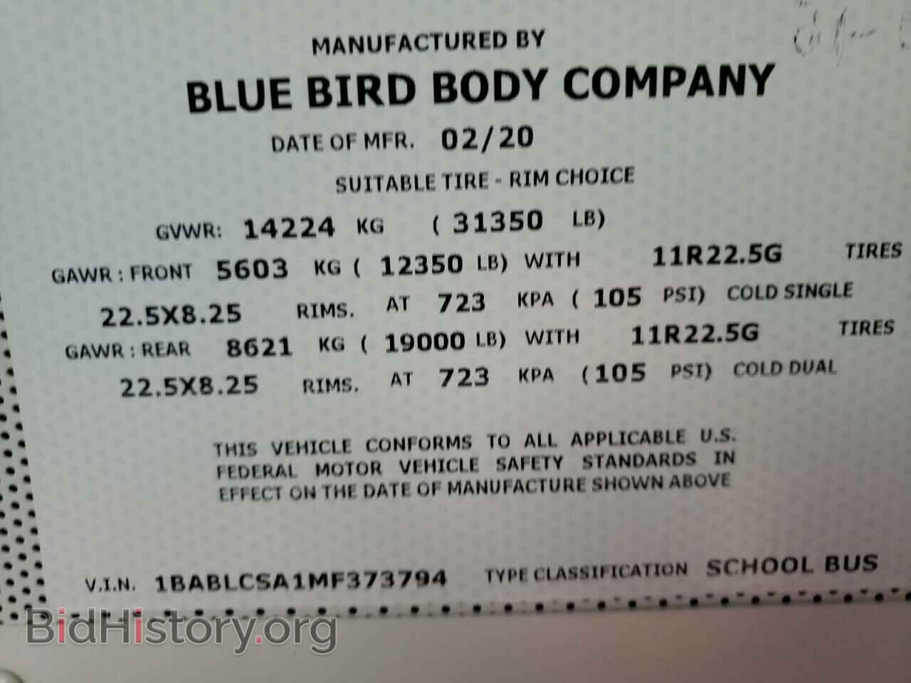 2021 BLUE BIRD ALL MODELS - VIN: 1BABLCSA1MF373794 - Photo 10