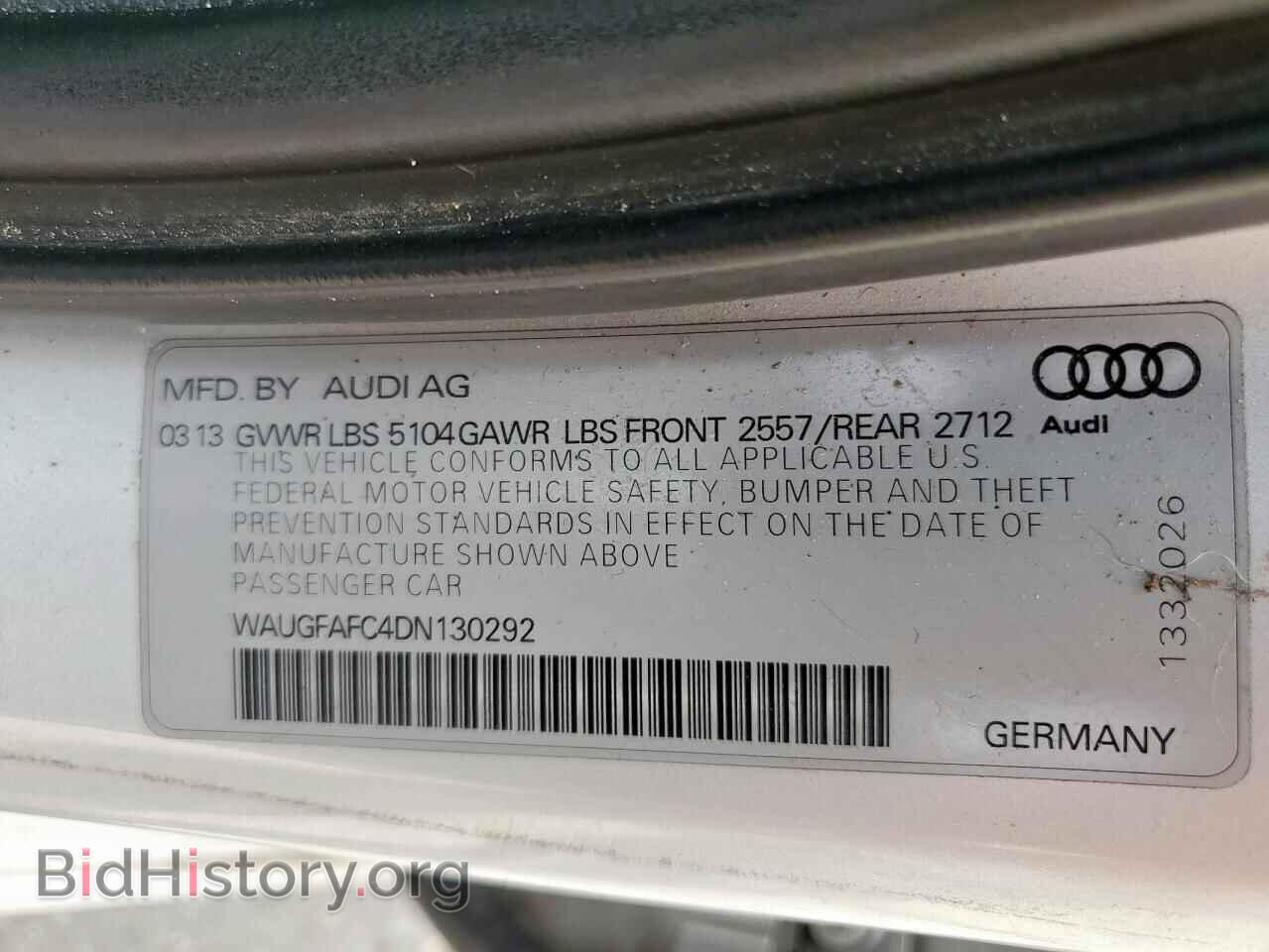 2013 AUDI A6 - VIN: WAUGFAFC4DN130292 - Фото 12