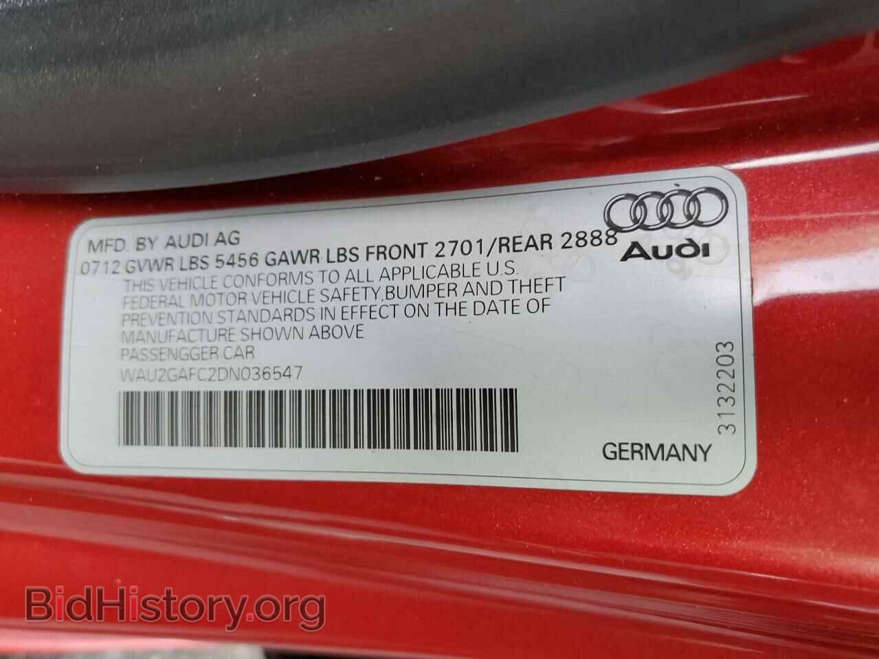 2013 AUDI A7 - VIN: WAU2GAFC2DN036547 - Фото 12