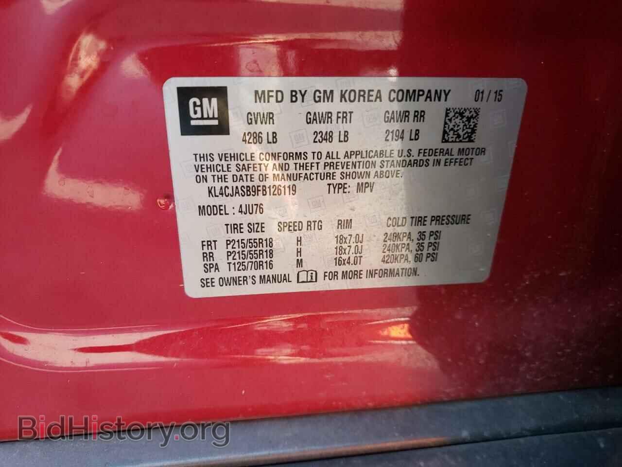 2015 BUICK ENCORE - VIN: KL4CJASB9FB126119 - Photo 10