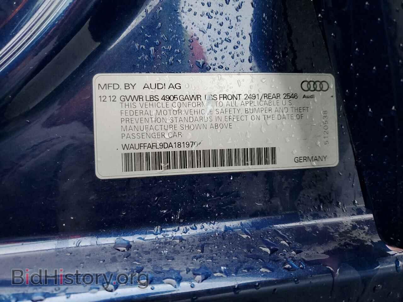 2013 AUDI A4 - VIN: WAUFFAFL9DA181970 - Фото 12