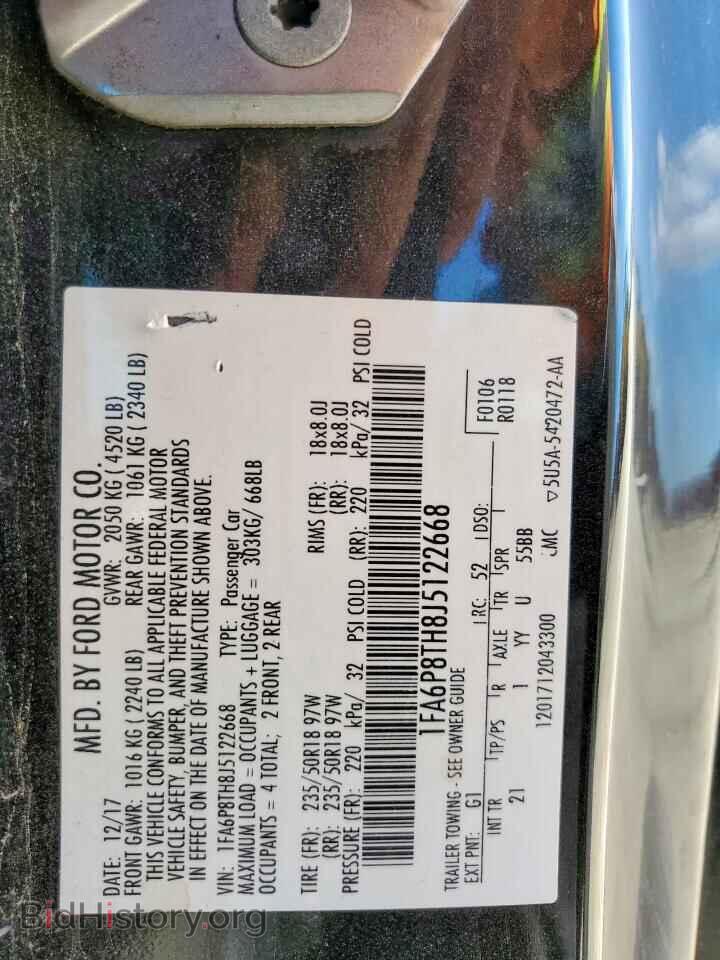 2018 FORD ALL Models - VIN: 1FA6P8TH8J5122668 - Фото 12