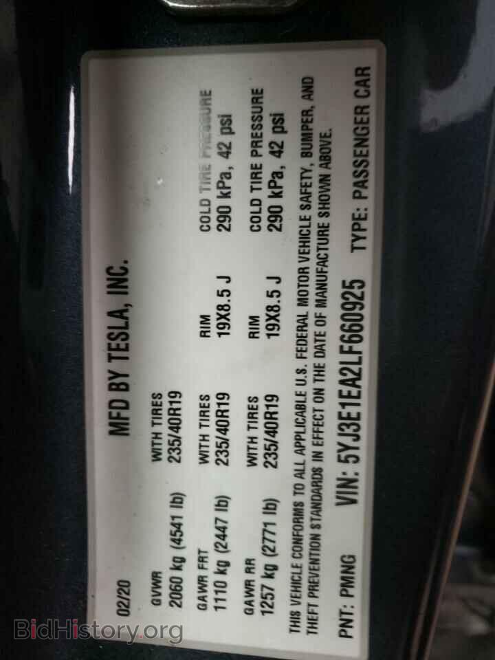 2020 TESLA MODEL 3 - VIN: 5YJ3E1EA2LF660925 - Photo 10
