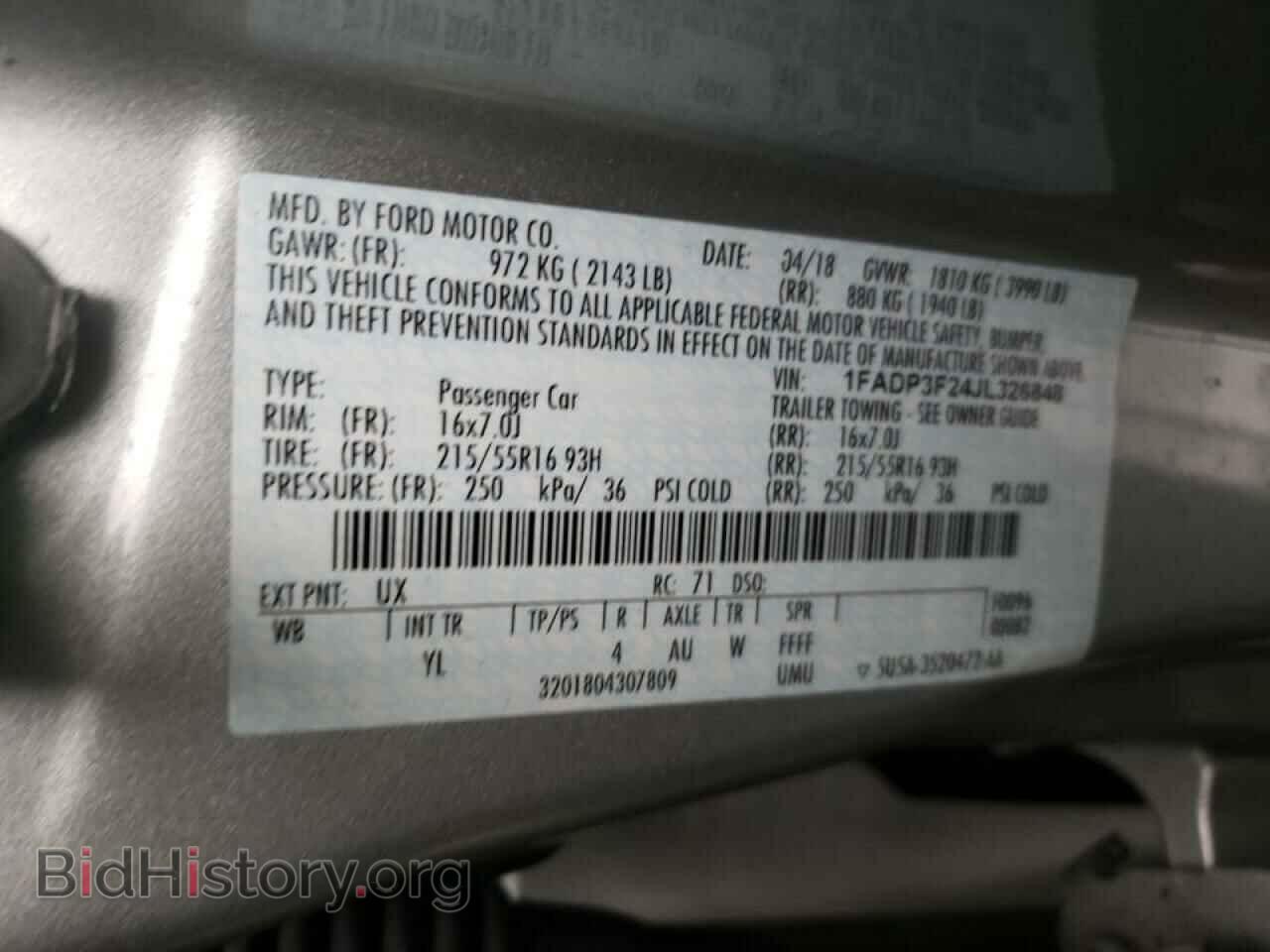 2018 FORD FOCUS - VIN: 1FADP3F24JL326848 - Photo 10