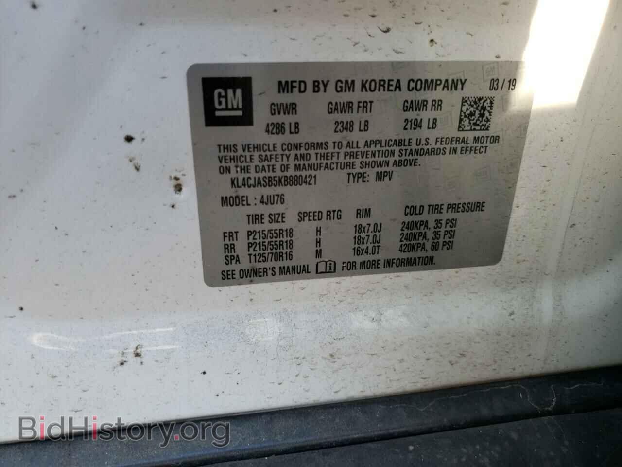 2019 BUICK ENCORE - VIN: KL4CJASB5KB880421 - Фото 10