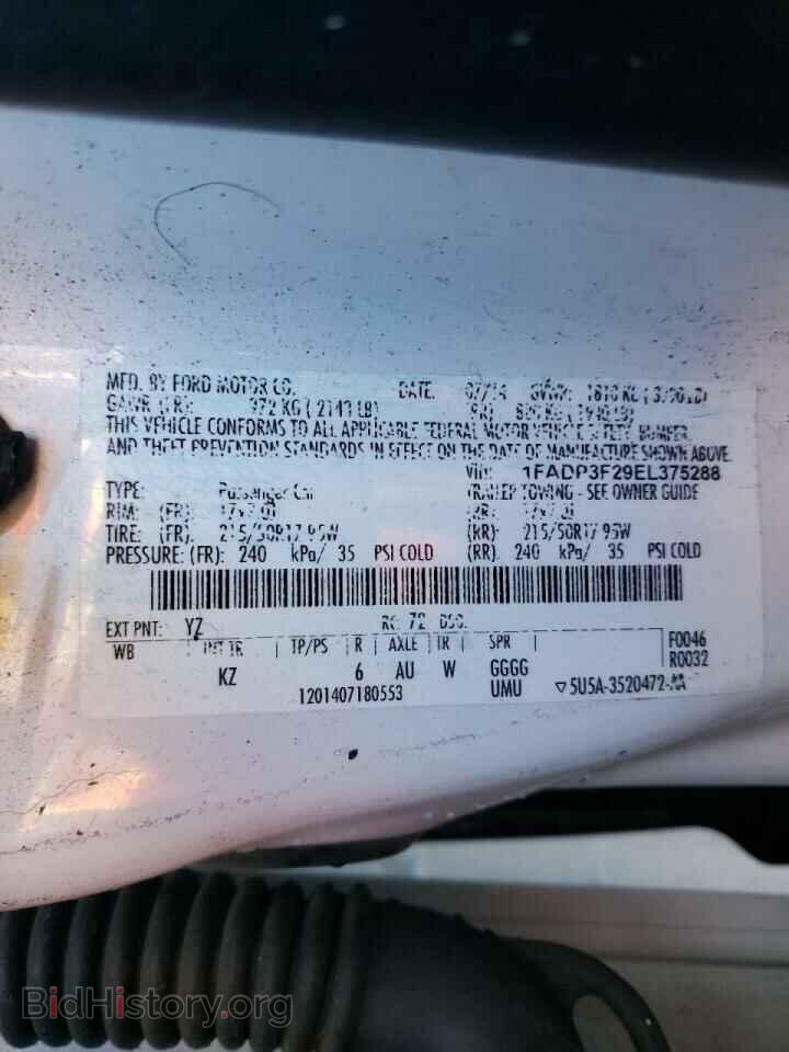 2014 FORD FOCUS - VIN: 1FADP3F29EL375288 - Фото 10