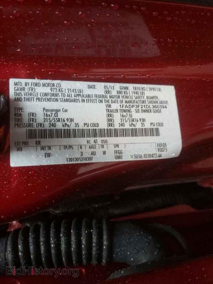 2013 FORD FOCUS - VIN: 1FADP3F21DL360394 - Фото 10