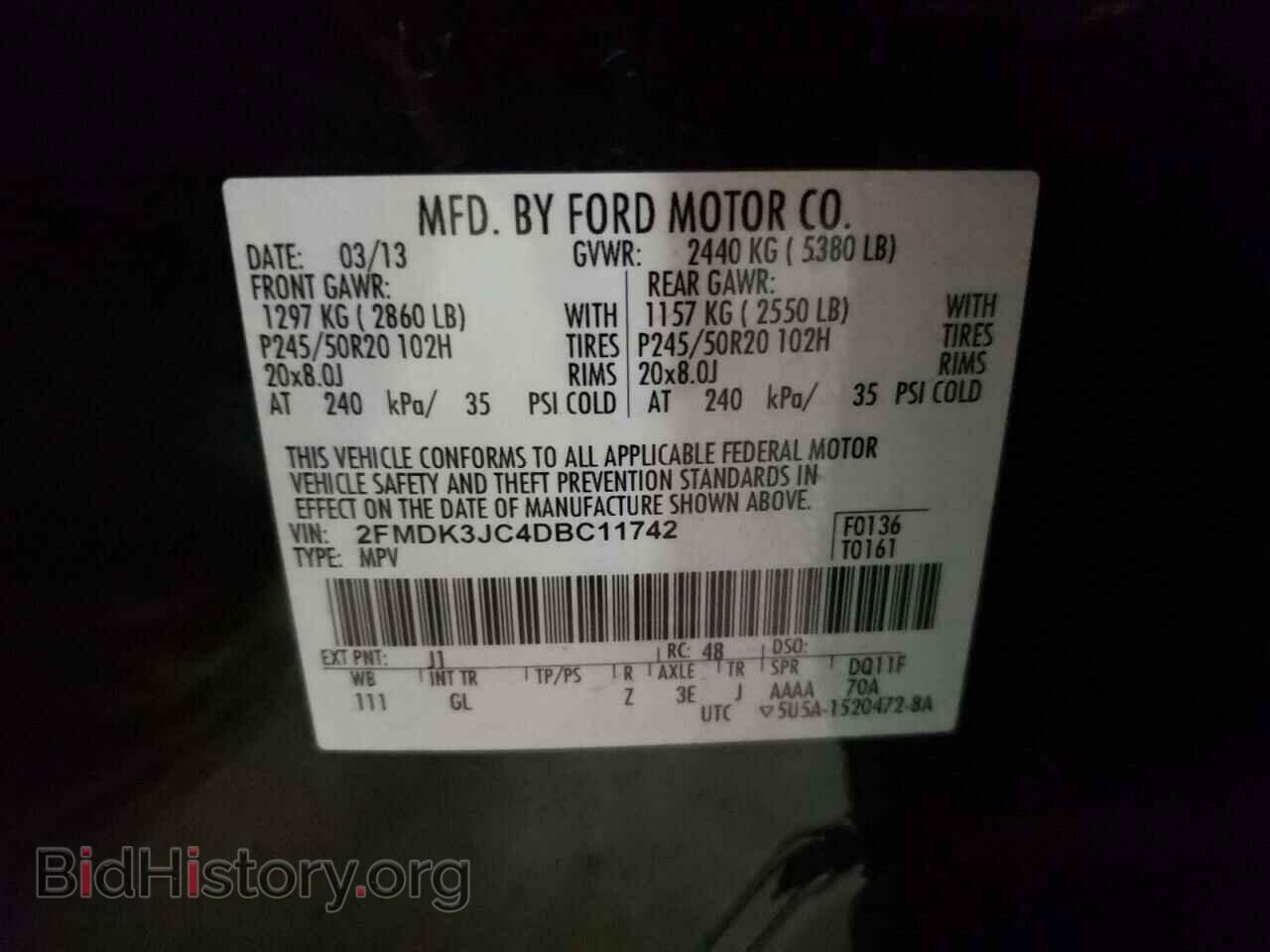 2013 FORD EDGE - VIN: 2FMDK3JC4DBC11742 - Photo 10