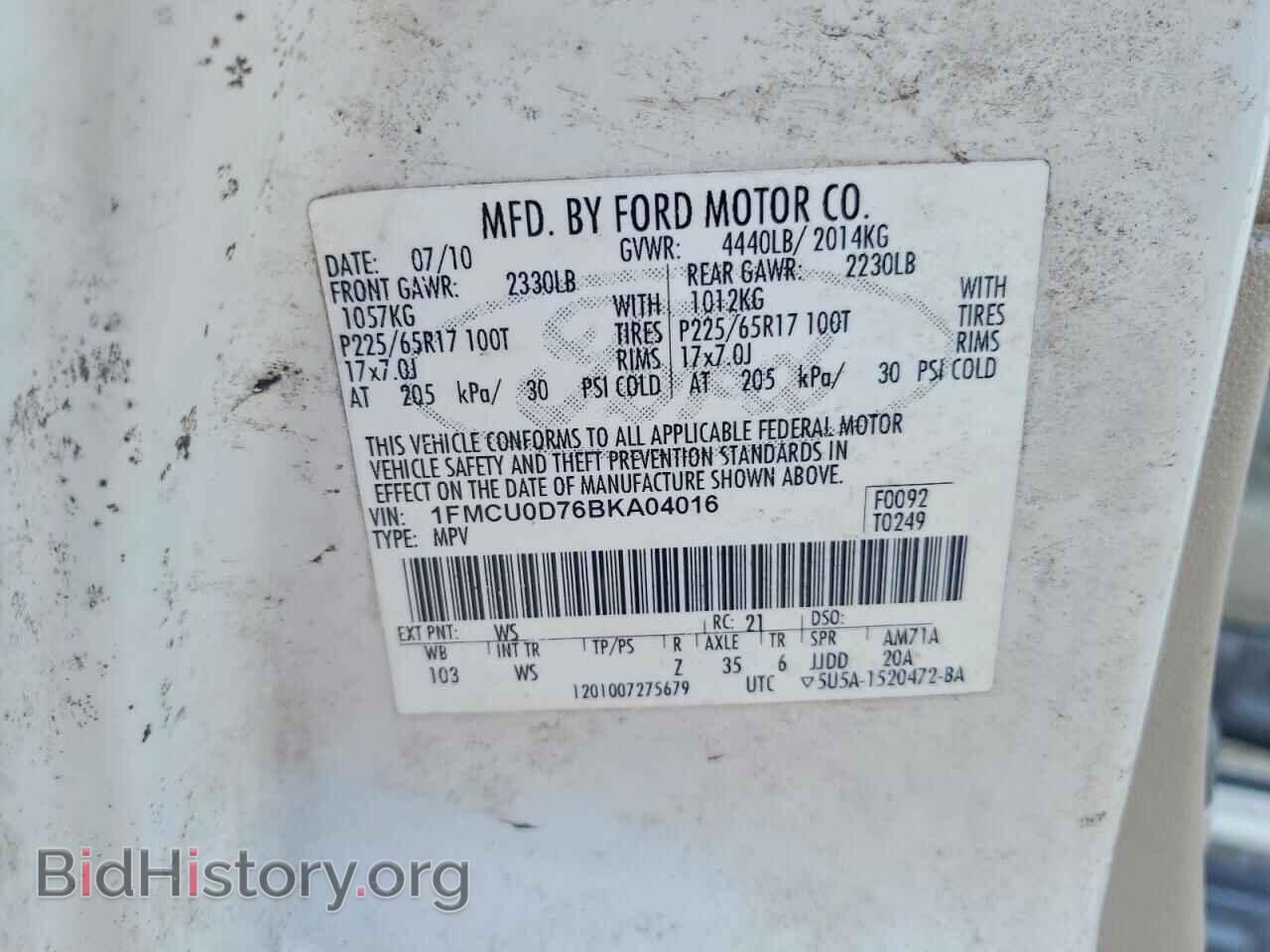 2011 FORD ESCAPE - VIN: 1FMCU0D76BKA04016 - Photo 13