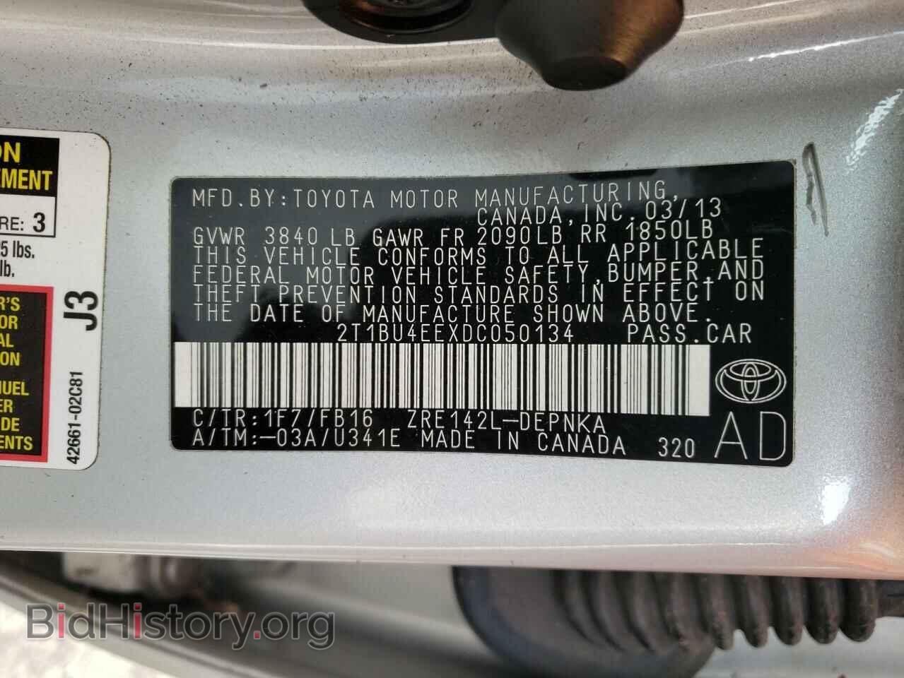 2013 TOYOTA COROLLA - VIN: 2T1BU4EEXDC050134 - Фото 10