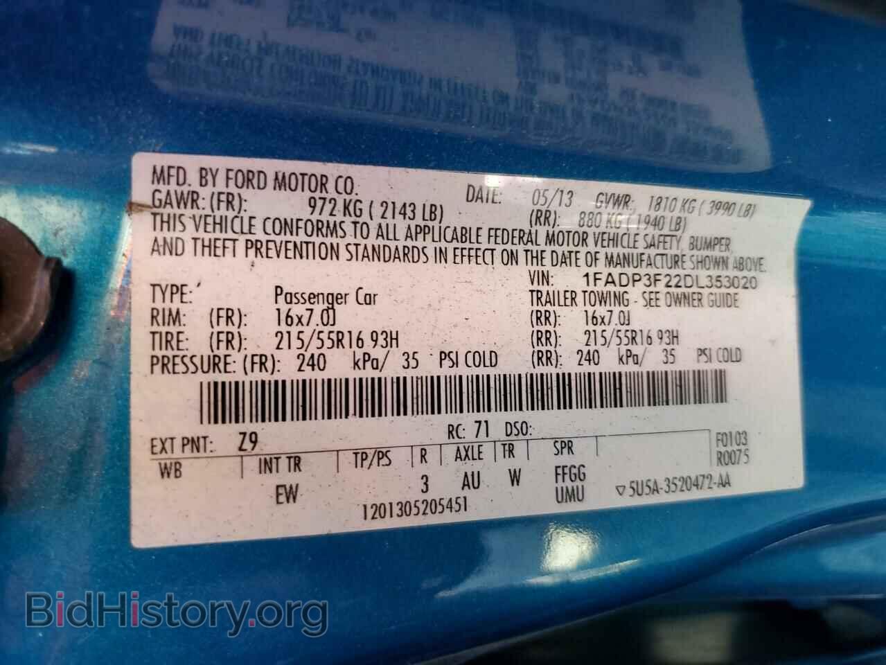 2013 FORD FOCUS - VIN: 1FADP3F22DL353020 - Photo 12